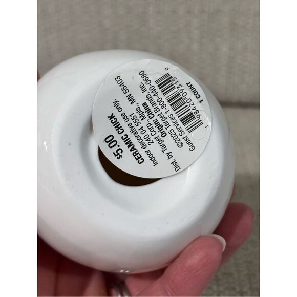 Target Bullseye Ceramic Easter Chick NWT White and Red Holiday Decor Bird - Picture 8 of 8